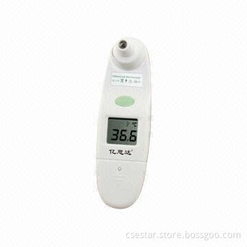 Digital infrared ear thermometer, easy operation and readable LCD display, last ten memories